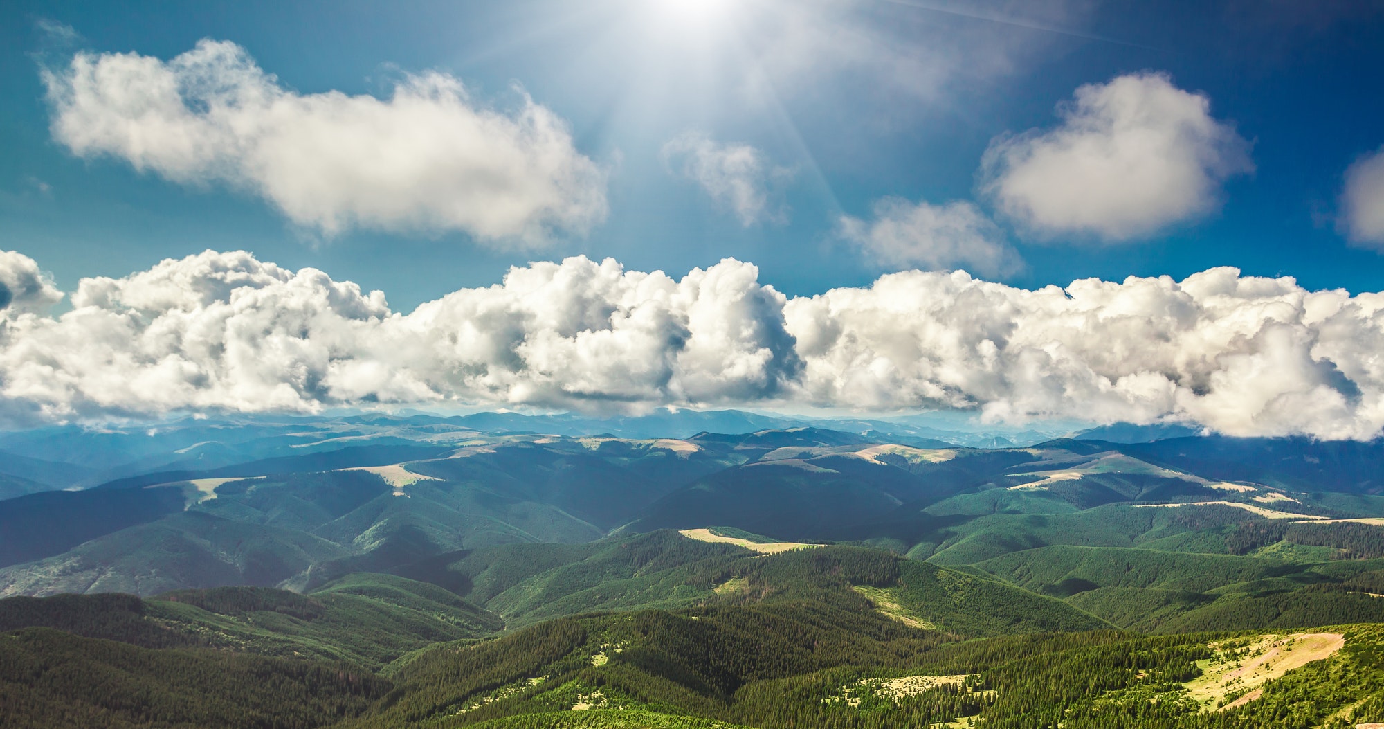 Mountain range in summer